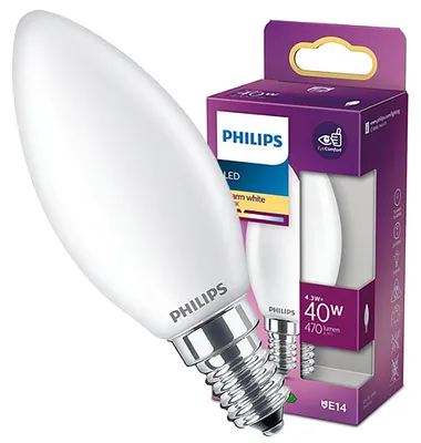 Obrázok produktu pre Philips 8718699763398, 4,3 W, 40 W, E14, 470 lm, 15000 h, Teplá biela