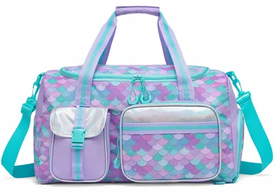Gym Reisetasche für Mädchen, lila Meerjungfrau, faltbar