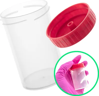 Obrázek produktu pro Pp-Kontejner Na Vzorek Moči 60Ml Sterilní (R) Ind. Balení 50 Kusů