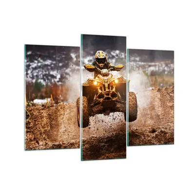 Produktbild von Bilder auf glas - Schlamm Schmutz Dakar Aktion - 130x100cm - Glasbilder - Wandbilder - Kunstdruck - zum Aufhängen bereit - Wanddekoration aus Glas - Glas Bilder - Wandbild auf Glas - GCB130x100-3055