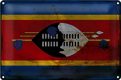 Produktbild von Blechschild Flagge Swasiland 18x12cm Flag Eswatini Rost