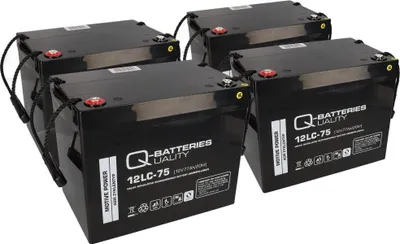 Immagine prodotto di 4x Q-Batteries 12LC-75 / 12V - 77Ah batteria al piombo-acido tipo AGM - Deep Cycle VRLA