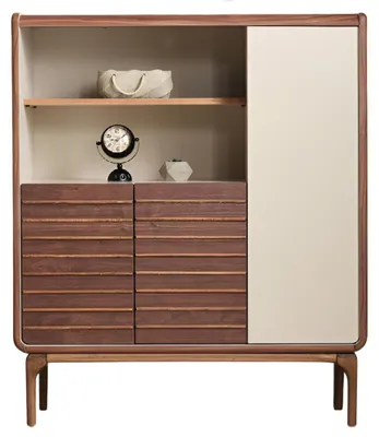Produktbild von Stilvolle Braune Kommode Wohnzimmer Holz Aufbewahrungsschrank