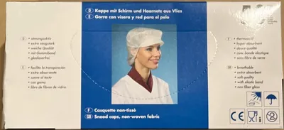 Produktbild von Neutralware Schutzhaube Einweg 300mm Spinnvlies/Polypropylen 50 St./Pack.