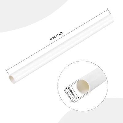 Produktbild von PVC Rohr, Durchmesser 28mm L?nge 0.5m Rund Kunststoffrohr fš¹r Garten, Aquarium, Wasserleitung, lš¹ftungsrohr (Wei?)