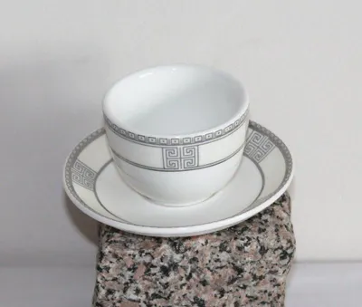 Produktbild von Teetasse 18 Bangkog silber weiss Ornamente mit Unterteller!