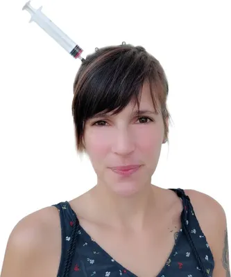 Produktbild von Oblique Unique Halloween Haarreifen Spritze im Kopf - Prank Horror Karneval Fasching