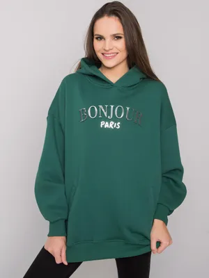 Produktbild von Rue Paris Damen-Sweatshirt Palmer dunkelgrün L/XL