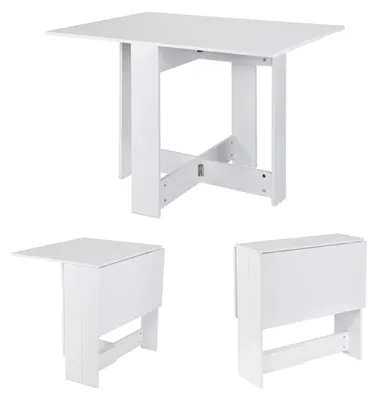 Produktbild von Klapptisch Küche - Esstisch 102,5x76x73 cm - Rechteckig - Holz - Für 4–6 Personen - Platzsparend - Skandinavischer Stil - Weiß