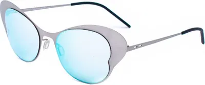 Image de Lunettes de soleil Italia Independent 0216-075-075 pour femmes, couleur argent. Modèle "Homme" en argent, taille unique