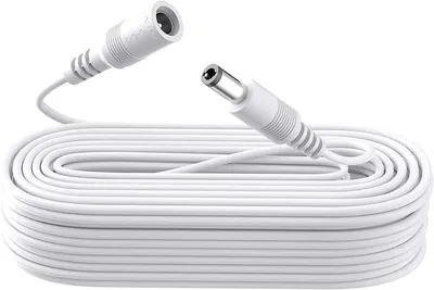Immagine prodotto di Cavo di prolunga DC da 10 metri, 12 V, con connettore da 5,5 mm x 2,1 mm, per telecamere di sicurezza e altro - bianco