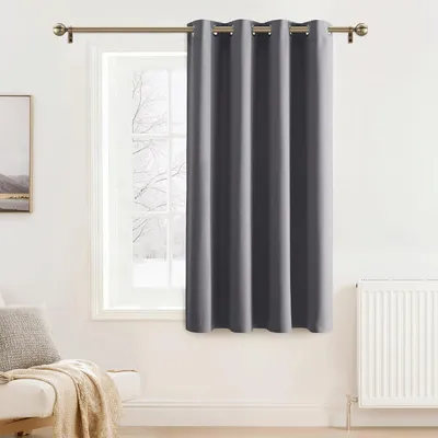 Obrázek produktu pro Zatemňovací závěs, 1 kus, s tepelnou izolací a oky, šedý, 132x137 cm, pro dekoraci oken a ochranu proti slunci