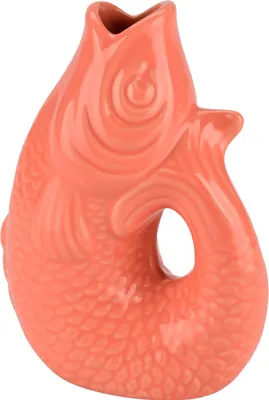Produktbild von Gift Company Vase Monsieur Carafon XS, Dekovase in Fisch-Form, Steingut, Salmon, 13 cm, 1087402094