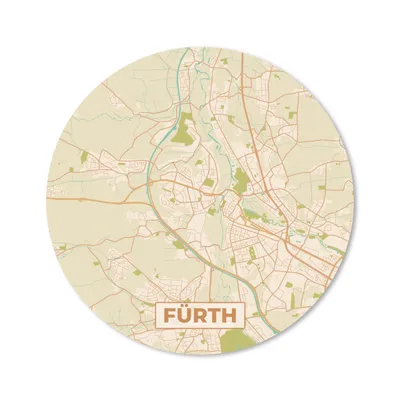 Produktbild von MuchoWow® Mauspad Mousepad Fürth - Karte - Stadtplan - Vintage - Karte 20x20 cm - Mousepads - Maus Mat - Pad - Mausunterlage - Schreibtischmatte