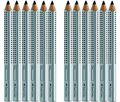Produktbild von Faber-Castell Bleistift Set: 12x Jumbo Grip B – Größe 12 stück (1er Pack), silber