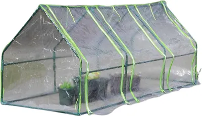 Obrázok produktu pre Kryt na skleník 290 x 106 x 90 cm – PE fólia, vodotesný a odolný voči poveternostným vplyvom, náhradný poťah so 6 zipsmi pre rastliny a záhradu