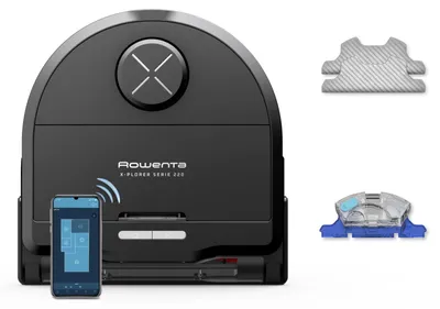 Obrázek produktu pro Rowenta X-Plorer RR9465WH, Bezsáčkové, Černá, Tvar D, Nabíjecí, 70 dB, 0,35 l