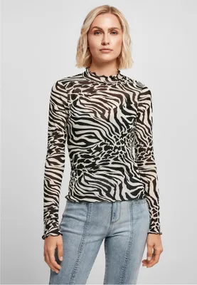 Produktbild von Urban Classics Ladies - Mesh Turtleneck Longsleeve - 4XL