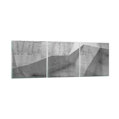 Produktbild von Bilder auf glas - 3 Teile - Beton Wand Grau - 90x30cm - Glasbilder - Wandbilder - Bilder - Kunstdruck - zum Aufhängen bereit - Wanddekoration aus Glas - Glas Bilder - Wandbild auf Glas - GCA90x30-4183