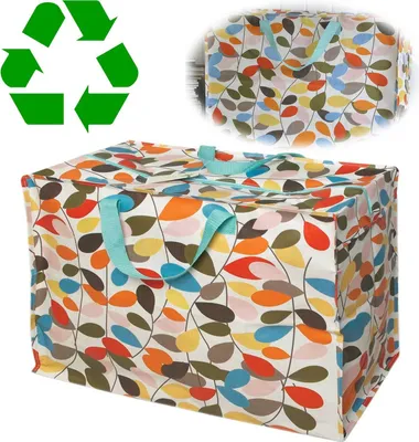 Produktbild von LS-LebenStil XXL Jumbo Bag Vintage Ivy Blumen 55cm ️ Recycled faltbar Einkaufstasche Unterbettkommode Aufbewahrungstasche Kleidung Bettdecken Kissen