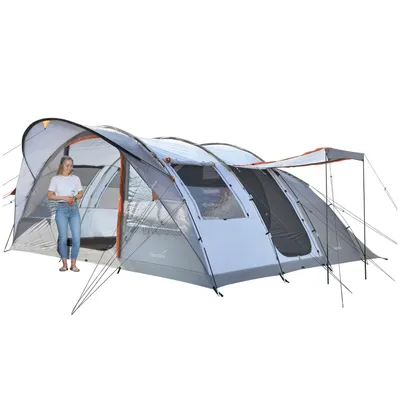 Produktbild von Skandika Egersund Tunnelzelt für 7 Personen | Camping Zelt mit Sleeper Technologie, eingenähter Zeltboden, Schwarze Schlafkabine, 2 m Stehhöhe