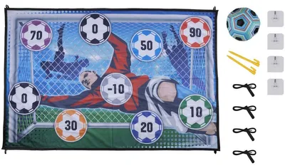 Produktbild von Eddy Toys Fußballtor Spielset Fußball Trainingszubehör mit Zielscheibe und Ball - Innen und Außen Fußball Tor für Kinder - Klappbares Fußballtor