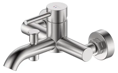 Produktbild von AVAPAX | Badewannenarmatur aus Edelstahl - 191 mm Ausladung - Edelstahl gebürstet - Mit Umsteller