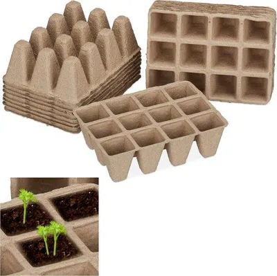 Produktbild von Famanu Kweekpotjes Set für Pflanzen - 204 Stück, beige, H: 5 cm