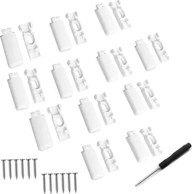 Produktbild von 12pcs Weiß Plissee Ersatzteile KlemmträGer, KlemmträGer Plissee FüR Verspannte Plissees, FüR KlebeträGer Und Stick & Fix Front Klebeplatten
