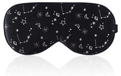 Produktbild von Schlafmaske mit verstellbarem Riemen, bequem und superweich, Augenmaske, ultimative Einschlafhilfe, Schlafmaske StarrySky, schwarz