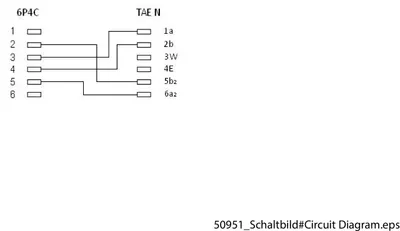 Immagine prodotto di Goobay 50952 Cavo di collegamento TAE-N (pin out internazionale) a 4 pin, 6 m, nero - Spina TAE-N > spina RJ11/RJ14 (6P4C)