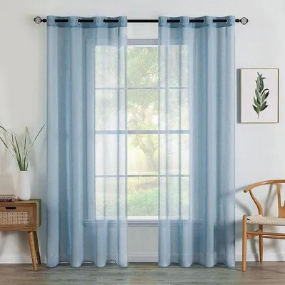 Produktbild von Dünne Vorhanggardine transparent vaalblau 140x290cm