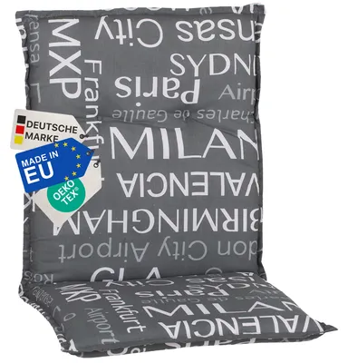 Produktbild von NYVI Gartenstuhl Auflage Niedriglehner Barcelona - UV-Beständig, Atmungsaktiv, Strapazierfähig - Niedriglehnerauflage Sitzkissen Outdoor - Sitzauflagen für Gartenstühle 100x50cm Städtenamen