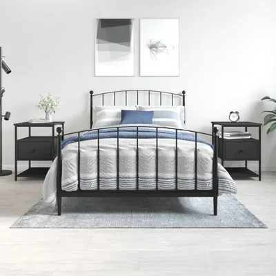 Obrázek produktu pro vidaXL Noční stolky 2 ks černé 40x42x56 cm odvozený výrobek ze dřeva