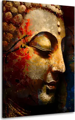 Produktbild von Abstrakt Buddha meditativ Leinwandbild Wandbild Kunstdruck XL Wanddeko: 75x100x4cm