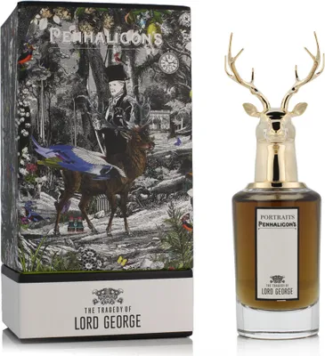 A product shot of a perfume bottle and its packaging.