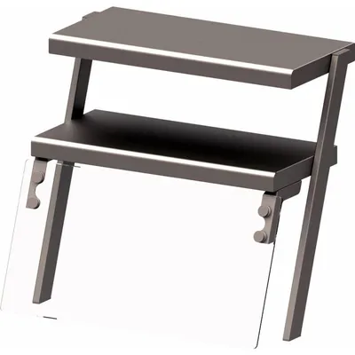 Produktbild von Doppel-Aufsatzbord mit Glas-Hustenschutz und Wärmelampe 767x540x700mm für Speisenausgabesysteme