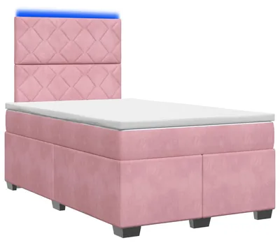 Produktbild von Boxspringbett mit Matratze mit Kopfteil Rosa 120 x 200 cm Samt