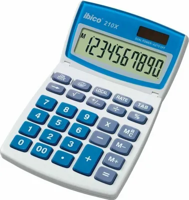 Image de Calculatrice de poche Rexel Ibico 210X, 19,1 x 10,8 x 2 cm