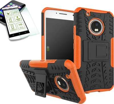 Produktbild von Hybrid Case 2teilig Orange für Lenovo Moto G5 Plus + Hartglas Tasche Hülle Neu