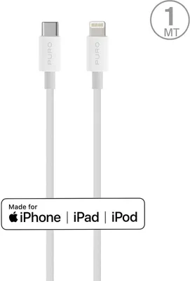 Produktbild von PURO CAPLTUSBCWHI, Weiß, USB C, Lightning, 1 m, Männlich, Männlich
