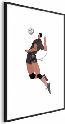 Produktbild von Posterpapier Poster - Volleyball Player on a Light Background - Illustration 60x90 cm Abstrakt i-B-10052-ao-a