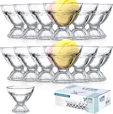 Produktbild von Vilde Eisbecher Eisschale Eisschalen Dessertschale aus Glas 100 ml 12 Stk.