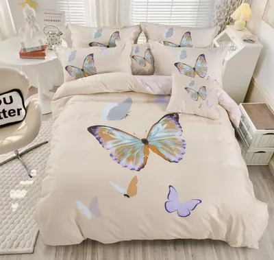 Produktbild von Baumwollbettwäsche BRICK BUTTERFLY creme