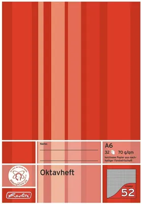 Produktbild von Oktavheft A6 32 Blatt kariert Packung mit 10 Stück