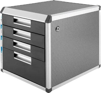 Productafbeelding van Famanu archiefkast, 4 etages - Archiefkast met slot - Documentenorganizer - Zilverkleurig