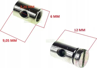 Produktbild von 12 x 6 mm universell, rund Bowdenzug Seilzug Schraubnippel mit 2,2 mm Bohrung