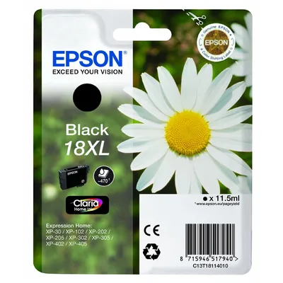 Image de Epson 18XL - Noir - Original - Cartouche d'encre - pour Expression Home XP-212, 215, 225, 312, 315, 322, 325, 412, 415, 422, 425 (C13T18114010)