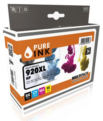 Immagine prodotto di Pure Ink 170745990052 Cartuccia(e) compatibile ad alta resa (XL) Nero - Ciano - Magenta - Giallo (HP920MP4)