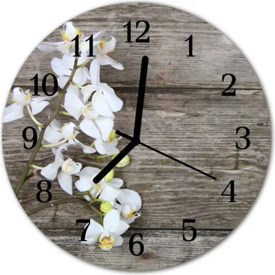 Produktbild von Glasuhr Wanduhr Küchenuhr Echt-Glas 30fi cm Bretter braun